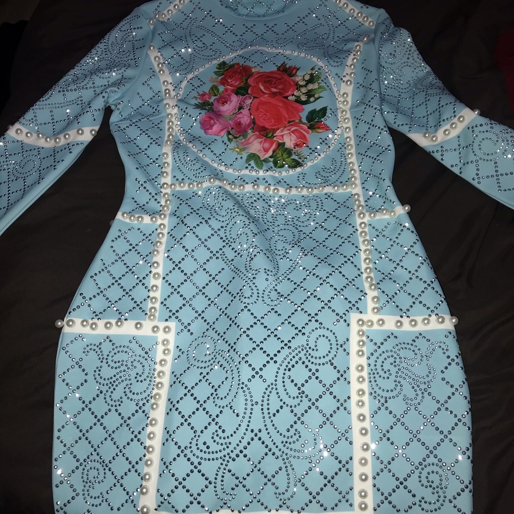 Banjul Baby Blue and Pearl dress.